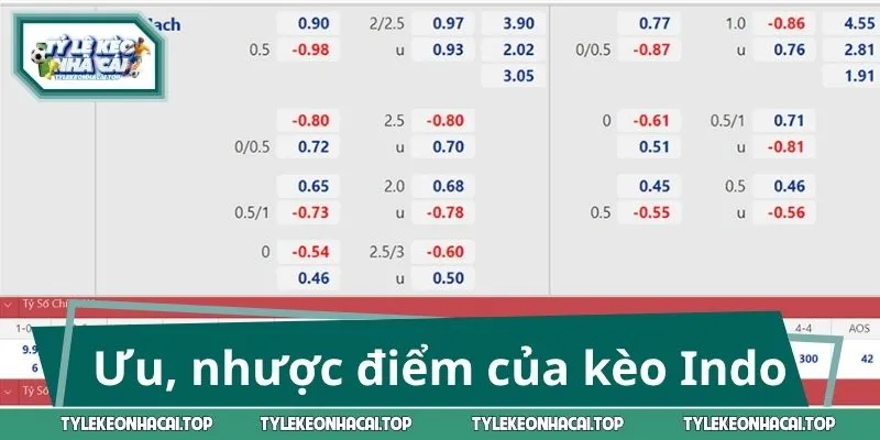 Chi tiết về ưu, nhược điểm của kèo Indo